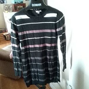 10/$10   Black & White Crewneck Striped Sweater Maternity M